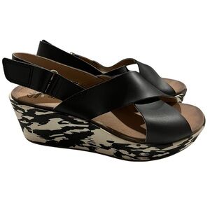 Clarks Women’s 8.5 Stasha Hale Wedge Slingback Sandal Platform Shoes